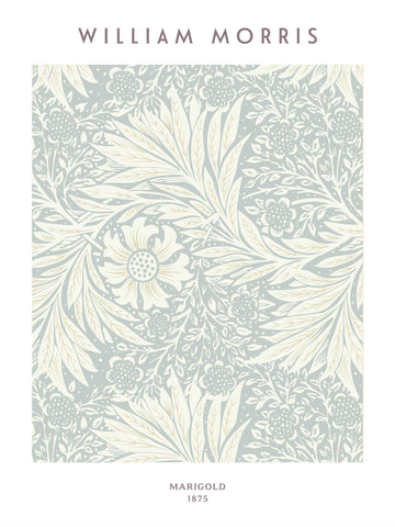 floral patterns in green and beige colours by William Morris