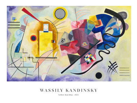 Yellow red blue composition painting by Kandinsky