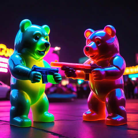 death by gummy bears - 2 gummy bears
