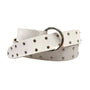 Leather Belt Limited Silver Studs - White