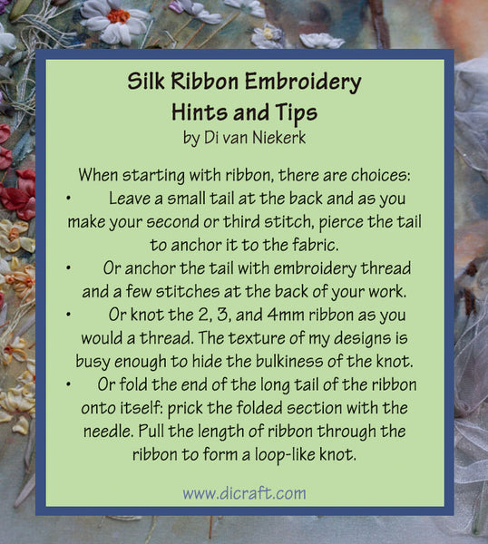 Hints on silk ribbon embroidery