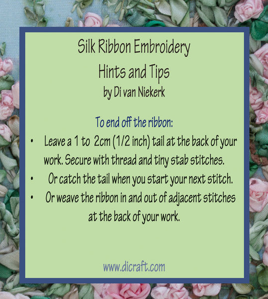 Hints on silk ribbon embroidery by Di van Niekerk