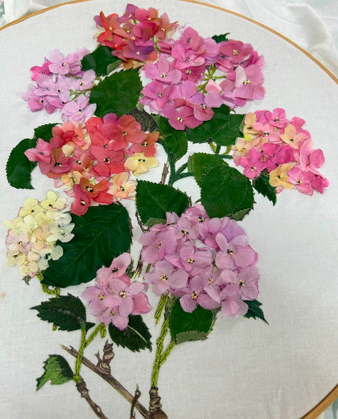 Hydrangeas embroidery