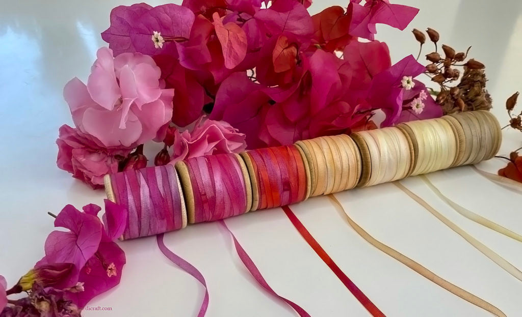 Silk Ribbons- gorgeous shades of Bougainvillea