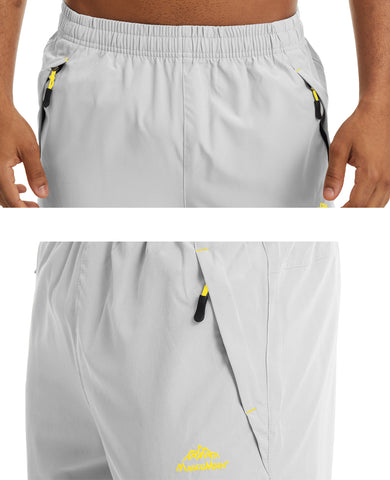Men's Quick Dry Hiking Running Shorts 3/4 Capri with Zipper Pockets