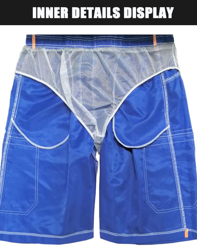 Men's Swimming Trunks Mesh Linner 4 Pockets Quick Dry Beach Shorts