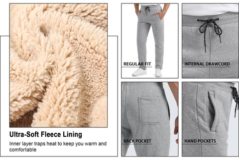 Men's Winter Fleece Pants Sweatpants Thicken Warm Athletic Pants