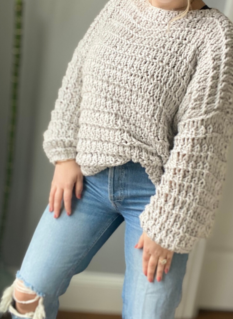 accent Polijsten Glans Made to Order: The Hayley - Open Knit Cotton Pullover