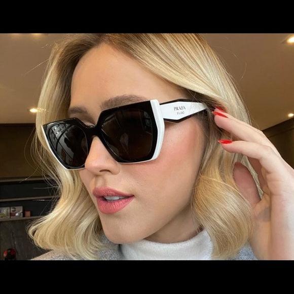 Prada PR15WS Cateye Sunglasses, Black/White, Black As seen on JLO —  SHADESORIGINATORS