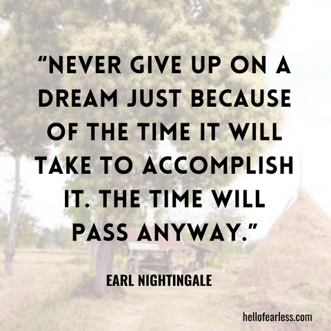 Never give up on a dream just because of the time it will take to accomplish it. The time will pass anyway.