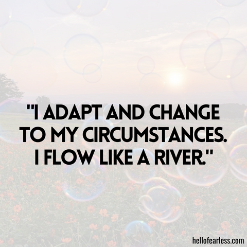I adapt and change to my circumstances. I flow like a river.