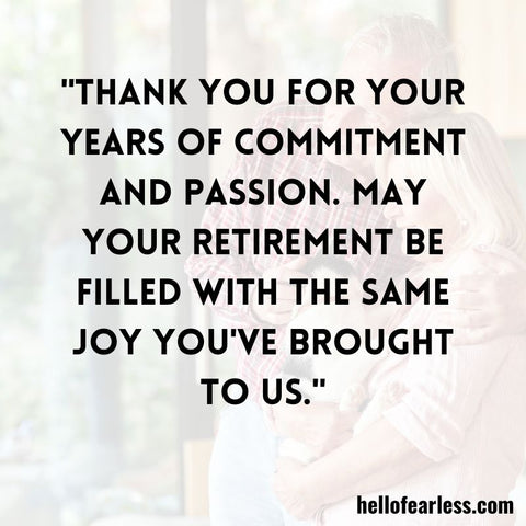 Retirement Appreciation Wishes