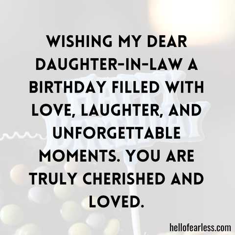 Birthday Wishes For A Daughter-In-Law