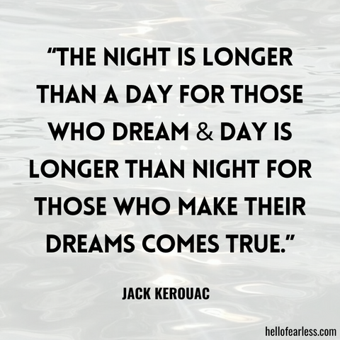 “The night is longer than a day for those who dream & day is longer than night for those who make their dreams comes true.”
