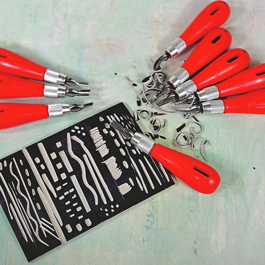 5 blade Essdee linocut tool set – Clever Hands
