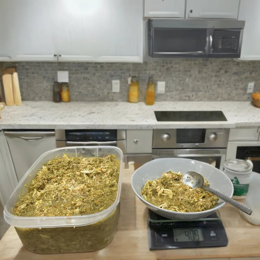A raspberry treat on a dog bowl