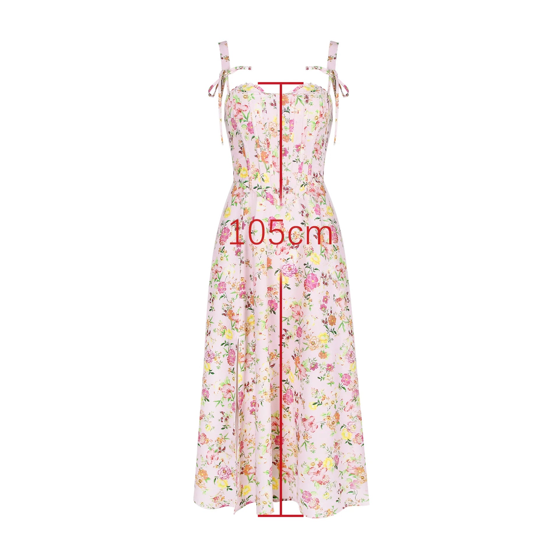 Floral Print Spaghetti Strap Summer Corset Party Dress - Image 4