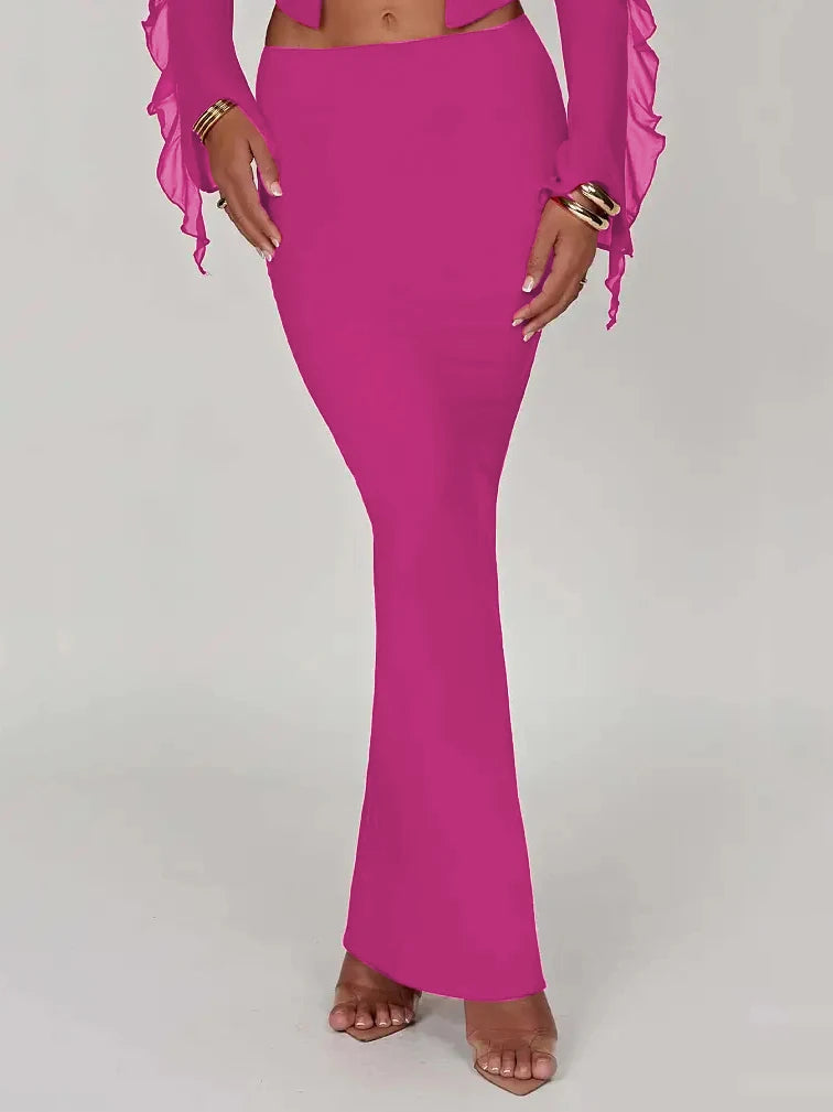 High Waist Thickened Fabric Maxi Skirt for Parties - Image 8