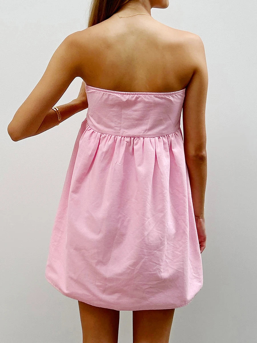 Strapless Backless Mini Dress for Women - Sexy A-Line Sundress - Image 5
