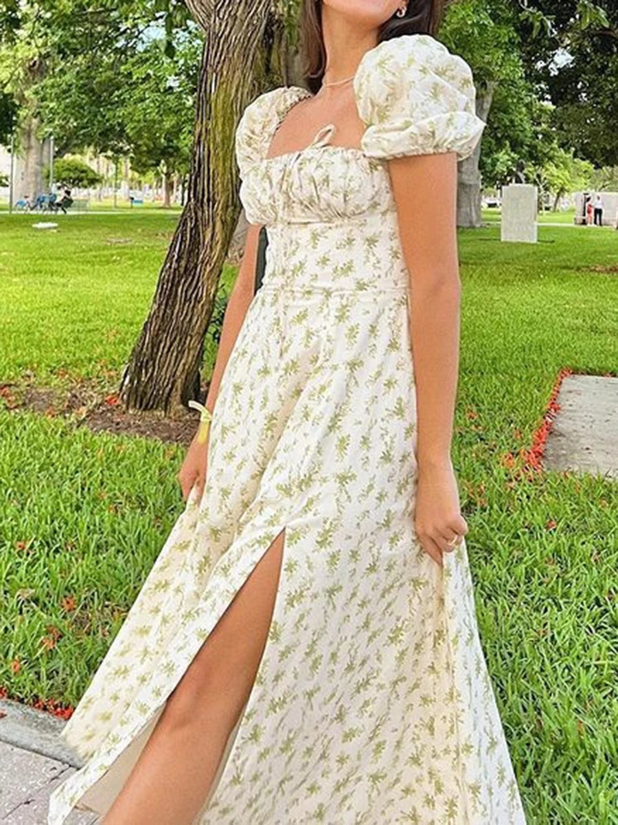 Boho Floral Maxi Dress with Short Sleeves for Summer - Image 5
