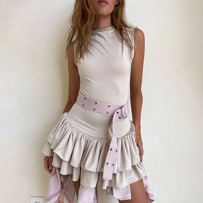 Elegant Sleeveless Backless Lace-Up Mini Dress for Summer - Image 3