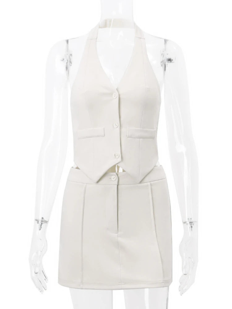 Sexy Deep V Neck Bodycon Two-Piece Dress Set - Image 7