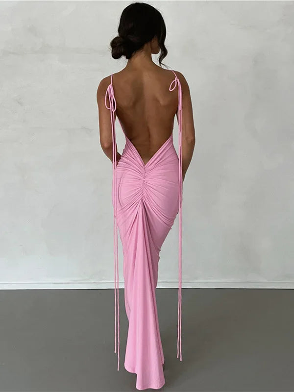 Elegant Sleeveless Slim Wrap Evening Dress for Women - Image 6