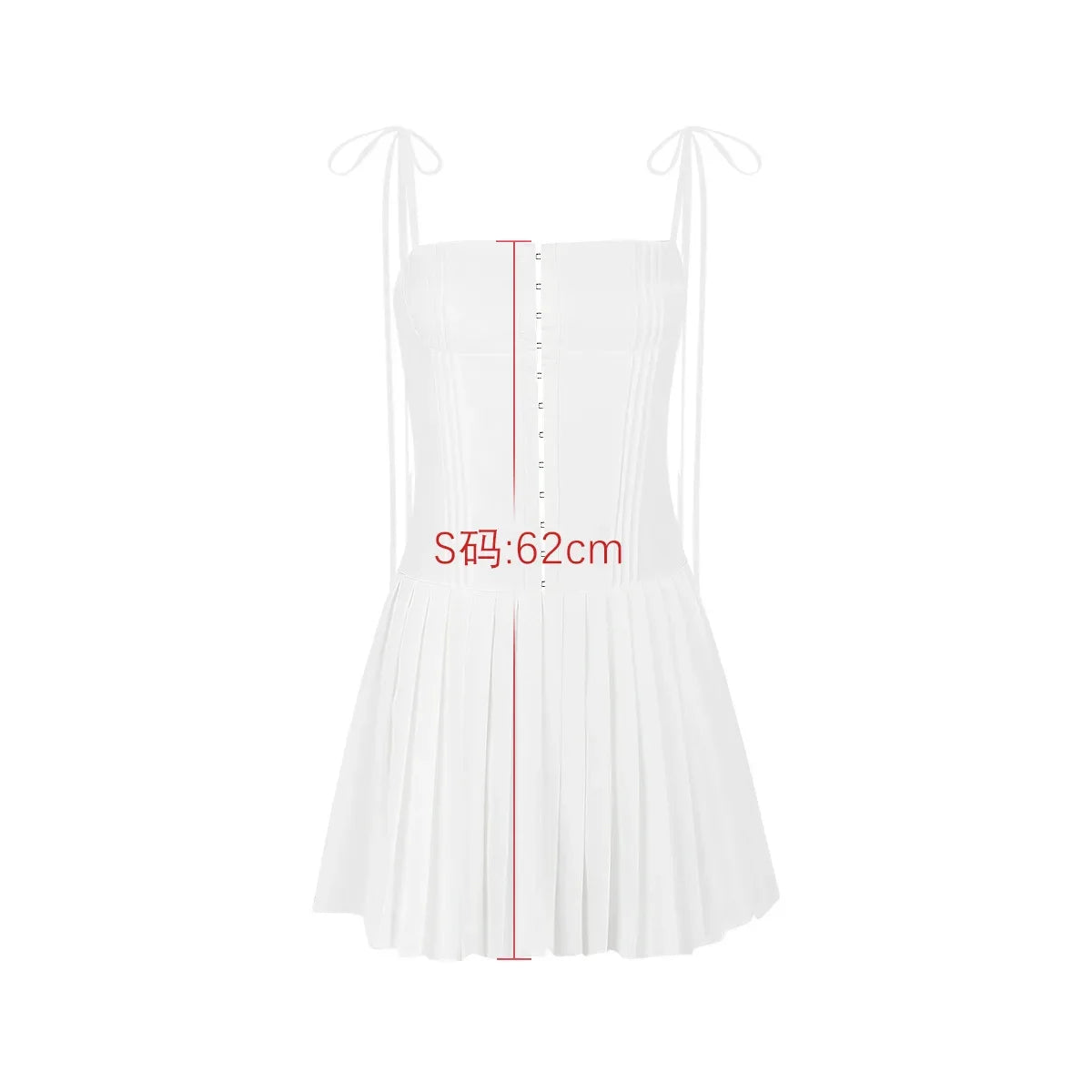 Elegant Summer A-Line Spaghetti Strap Ruched Dress for Women - Image 8