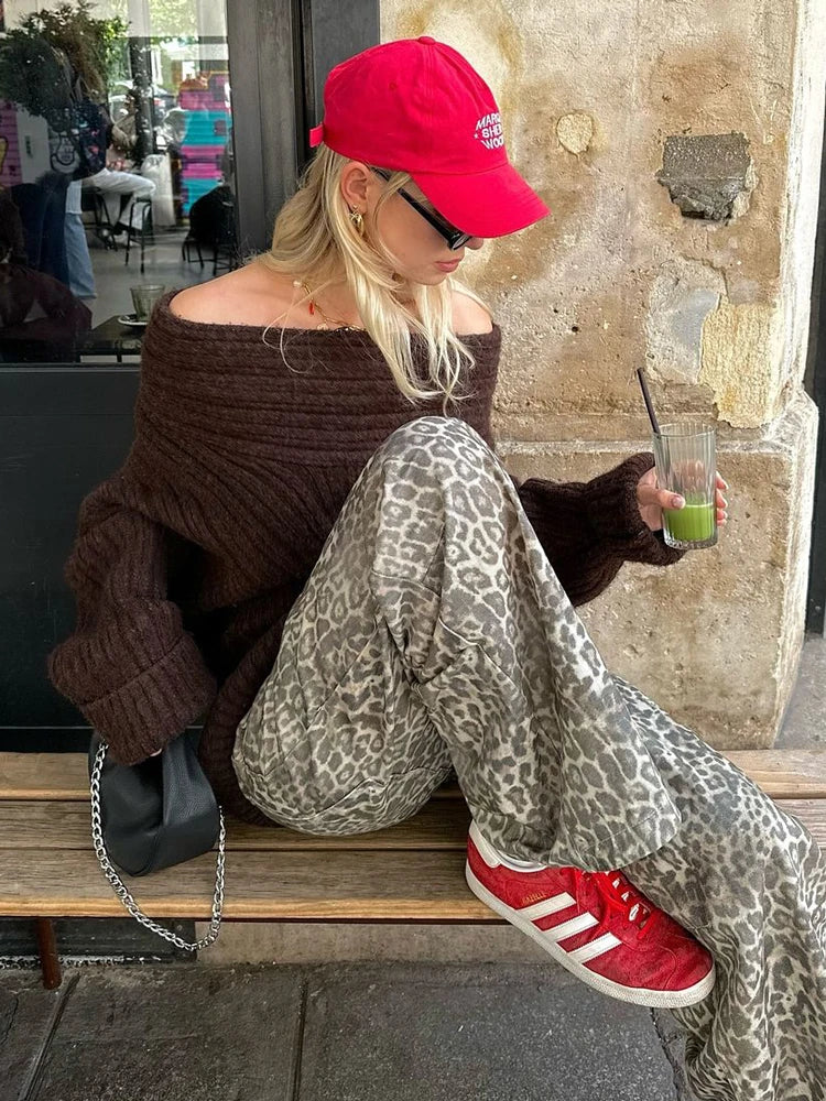 Women's Off-Shoulder Oversized Knit Pullover Sweater - Image 9