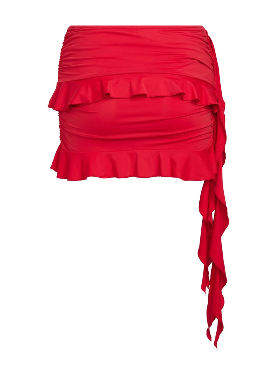 Chic 2-Piece Sleeveless Tank and Ruched Skirt Set - Image 6