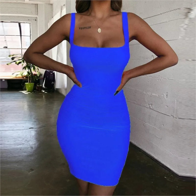 Elegant Summer Solid Retro Mini Dress for Women - Image 5