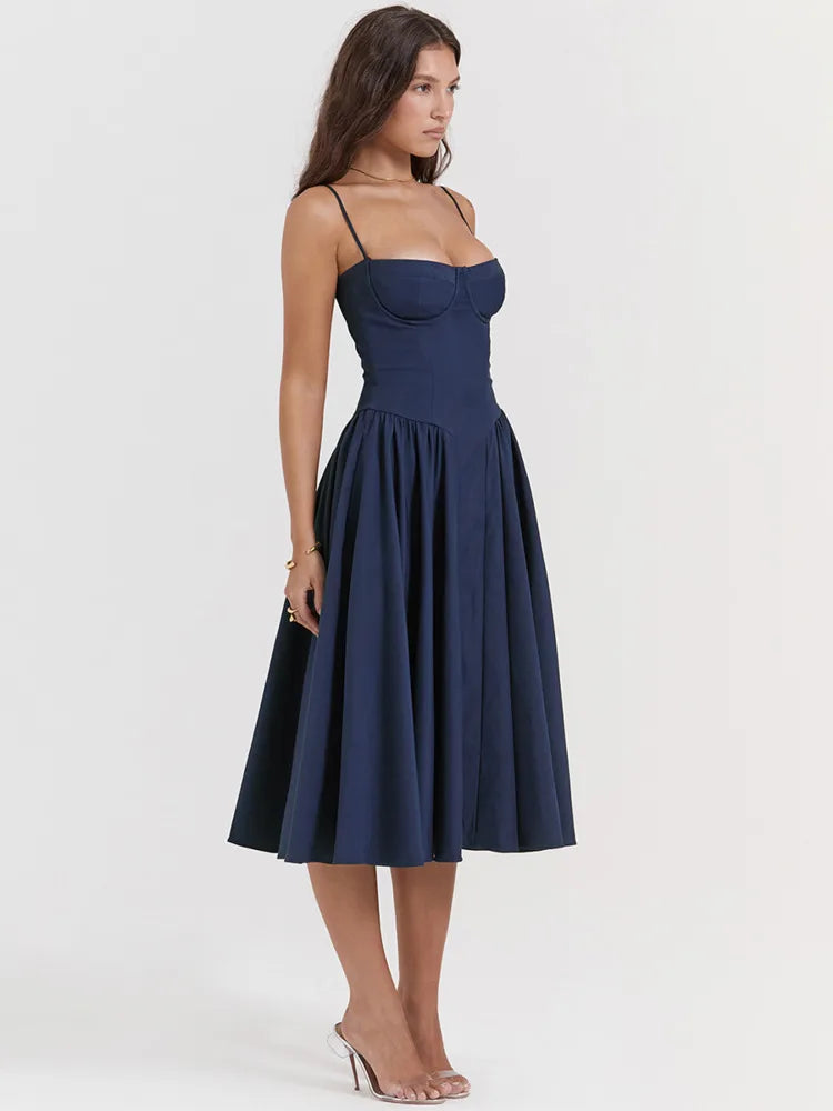 Summer A-line Midi Slipdress with Backless Design for Women - Image 5