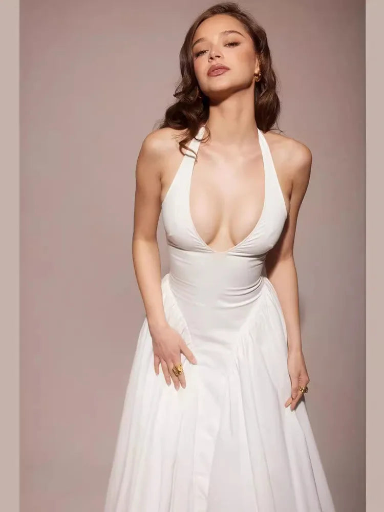 Elegant Sleeveless Bodycon Dress with Deep V-Neck - Image 5