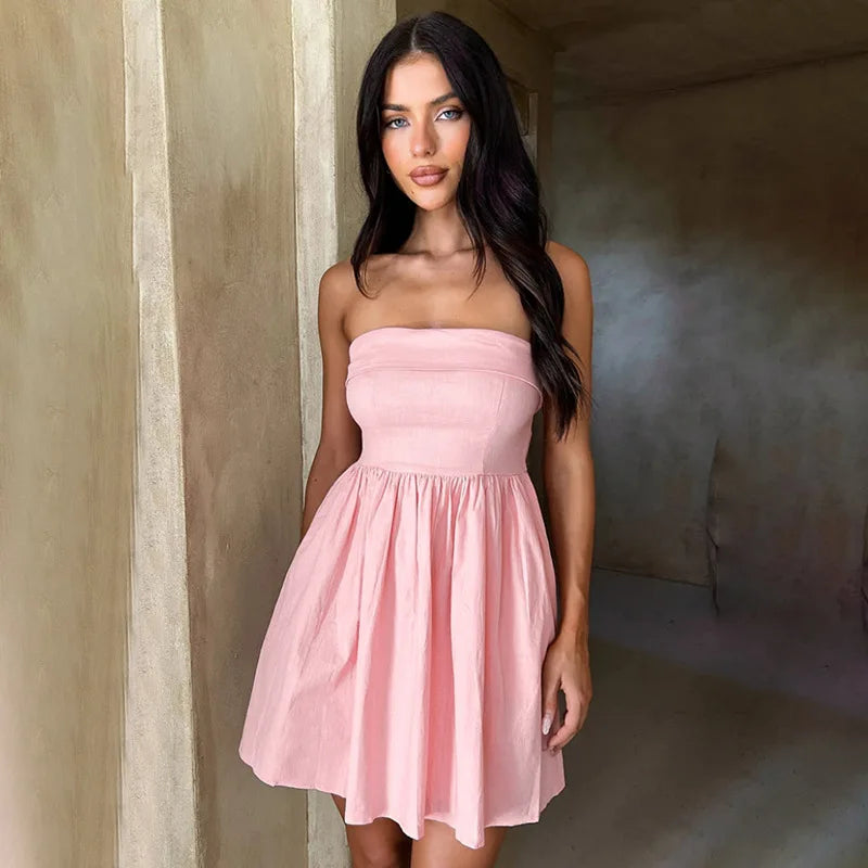 Elegant Sleeveless Backless A-Line Mini Dress for Parties - Image 3