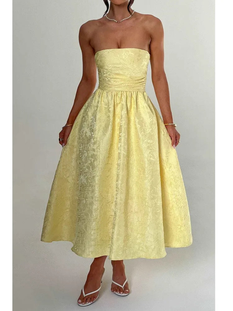 Elegant Strapless Satin Bodycon Dress for Women - Image 8