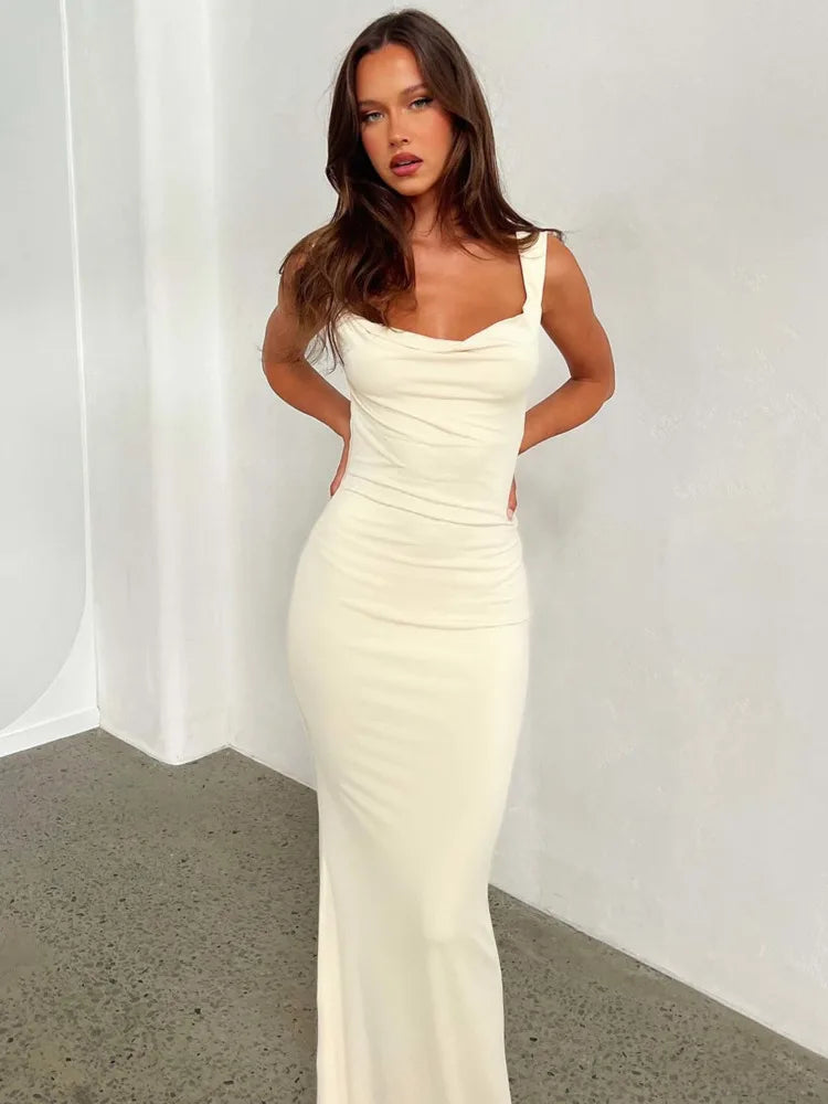 Elegant Backless Spaghetti Strap Swing Dress for Women - Image 5