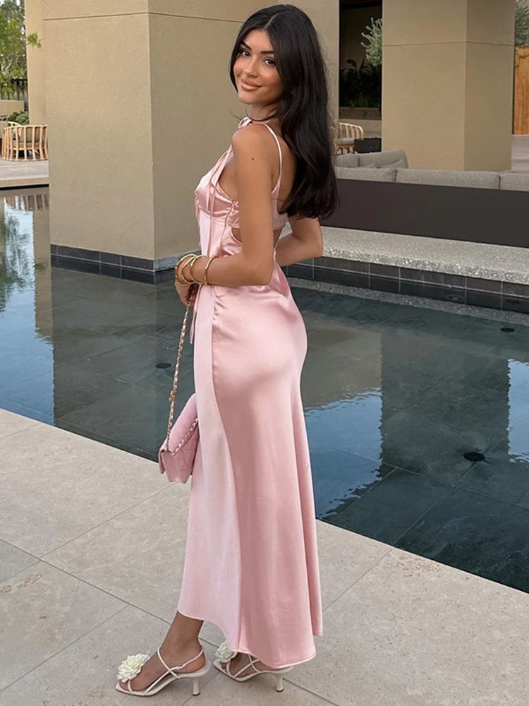 Sexy Deep V Suspenders Maxi Dress for Women - Image 3