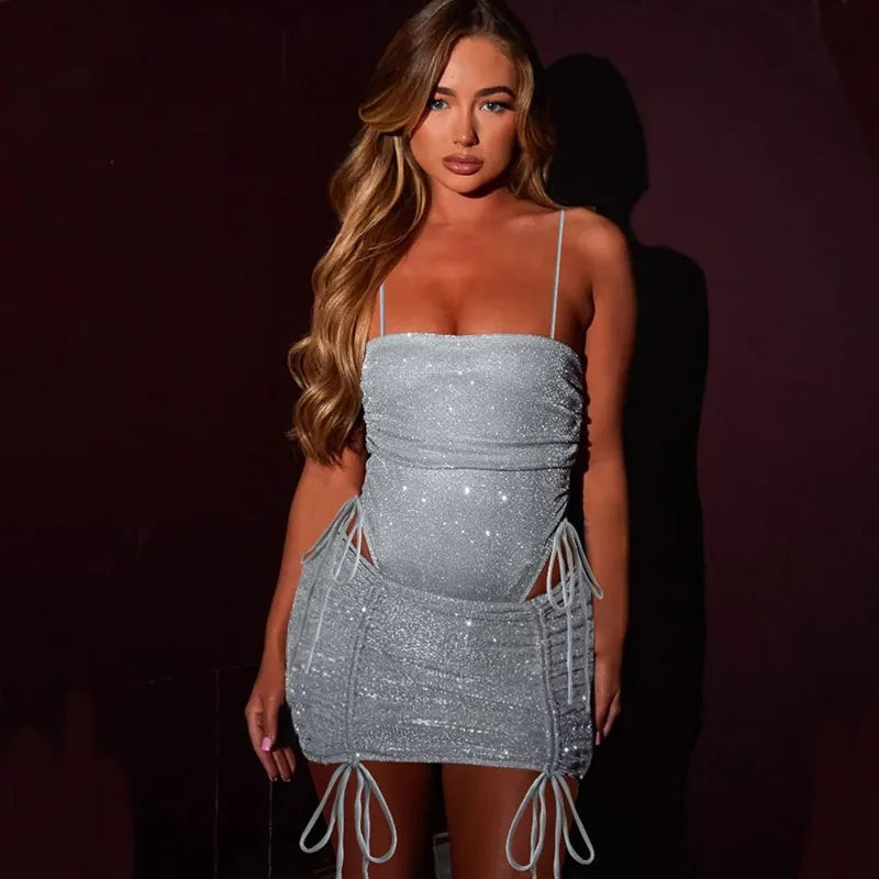Lace-Up Backless Spaghetti Strap Mini Dress for Summer - Image 3