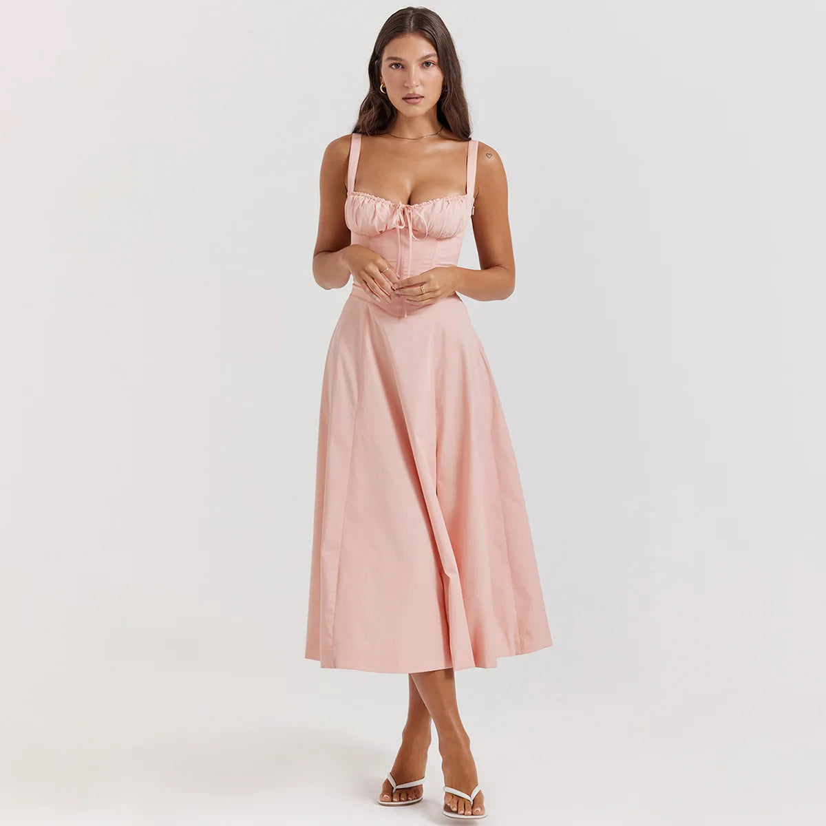 Elegant Floral Print Summer Midi Dress for Women - Image 6