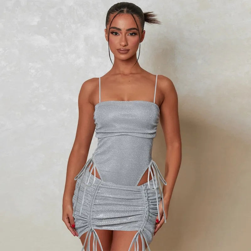 Lace-Up Backless Spaghetti Strap Mini Dress for Summer - Image 4
