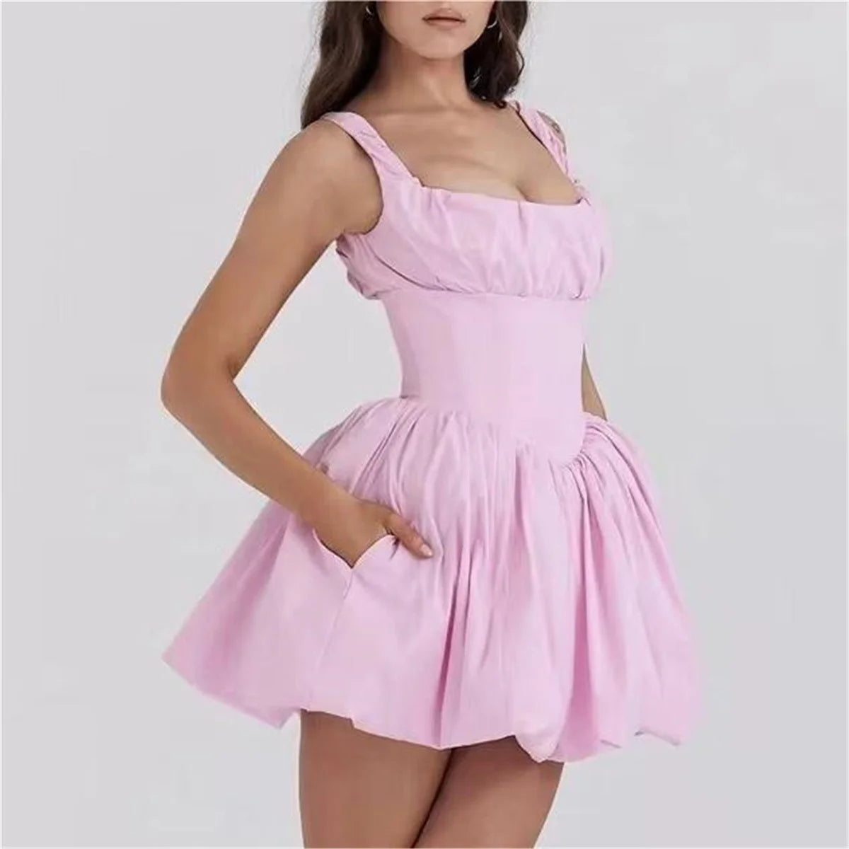 Elegant White Mini Bodycon Dress with Ruffles for Summer Events