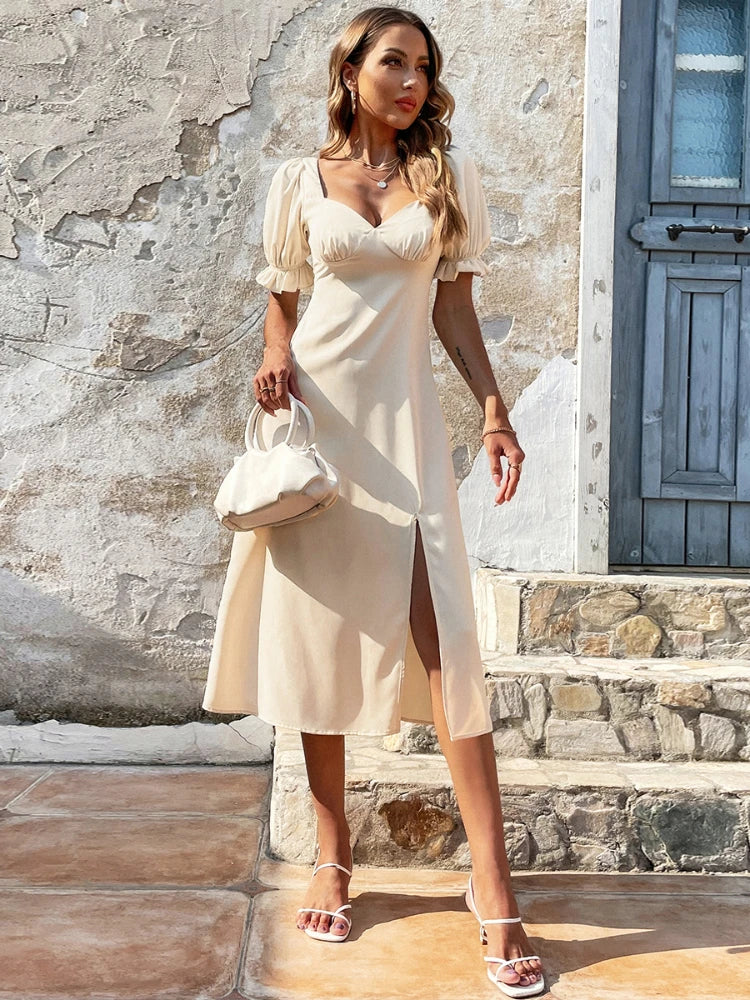 Elegant V-Neck Backless A-Line Dress for Women - Image 4