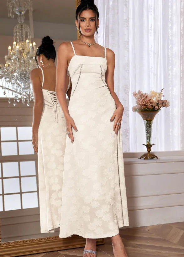 Floral Mesh Spaghetti Maxi Dress - Beach Holiday Essential - Image 5