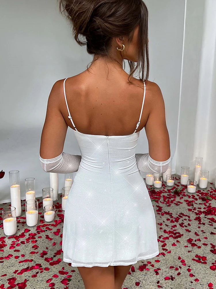 Sexy Mesh Backless Spaghetti Strap Summer Party Dress - Image 7