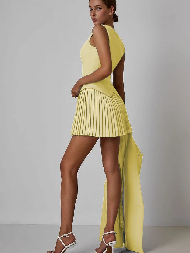 Women’s Slim Pleated Two-Piece Skirt Set Summer Fashion - Image 6