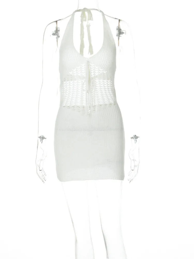 Women's Sexy Sleeveless Hollow Out V-Neck Dress - Image 8