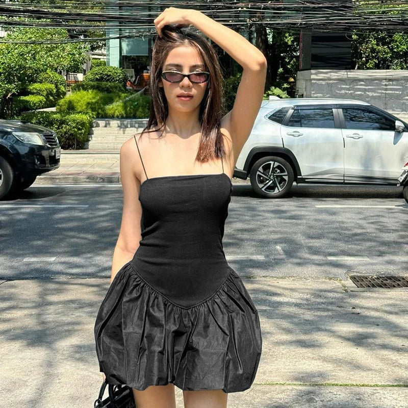 Black Backless Spaghetti Strap Mini Dress for Parties - Image 3