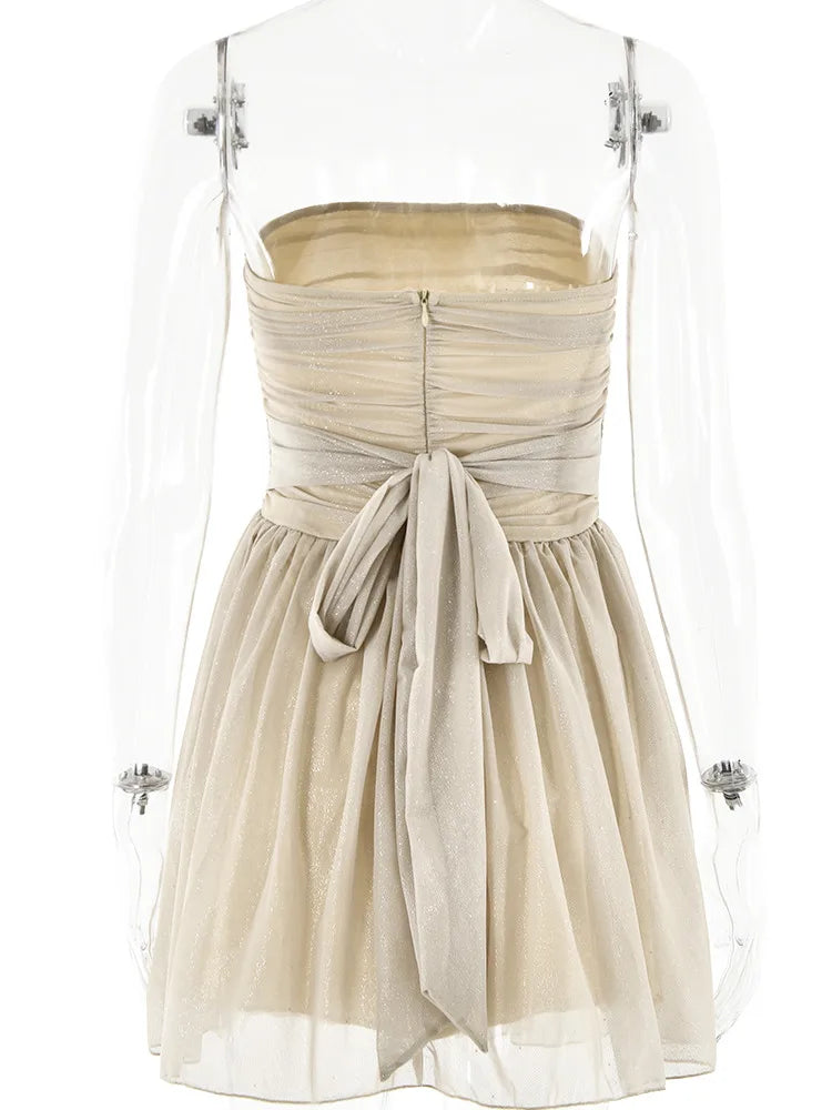 Elegant Sleeveless Mesh Frill Mini Dress for Parties - Image 6