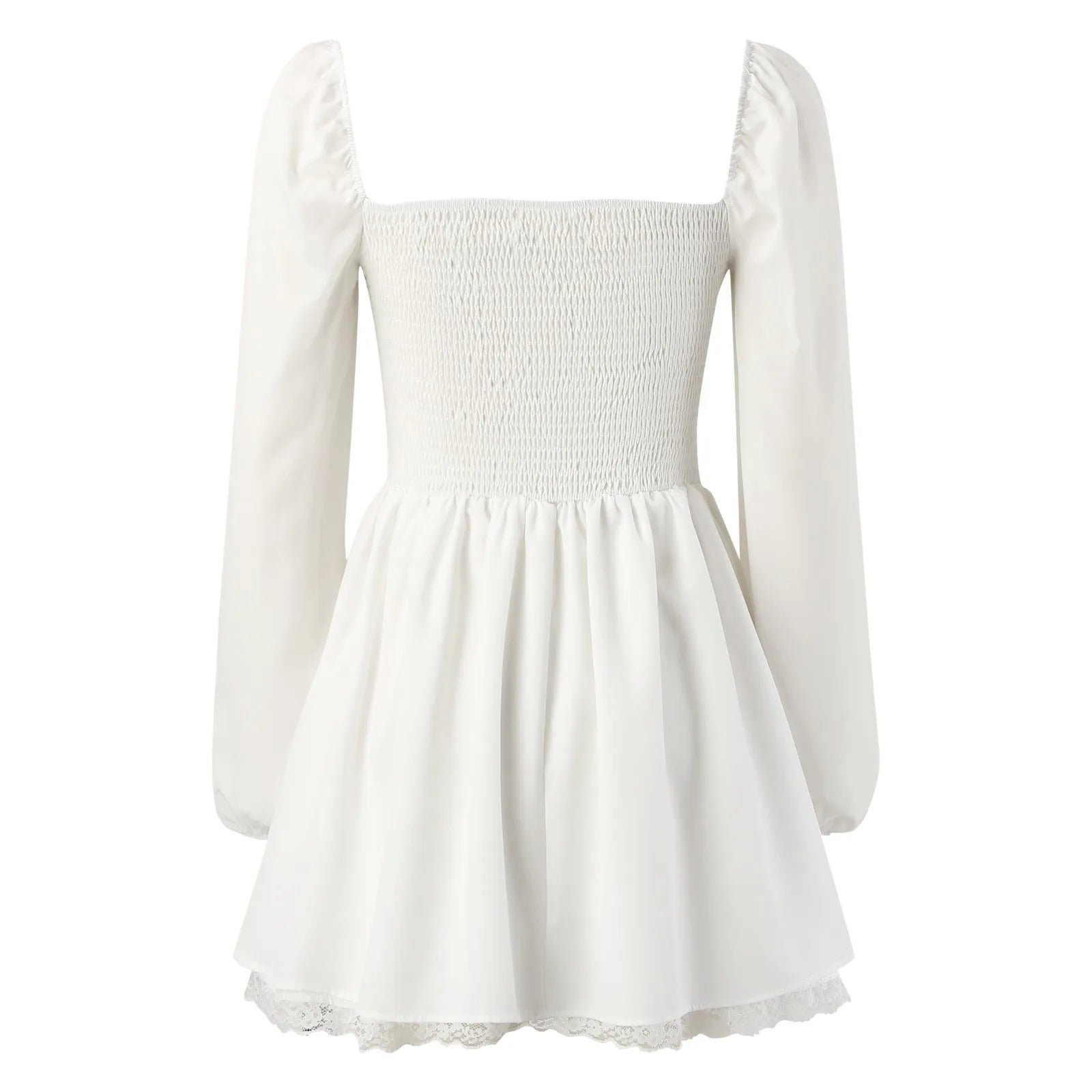 Elegant Milkmaid Corset Mini Dress with Long Sleeves - Image 6