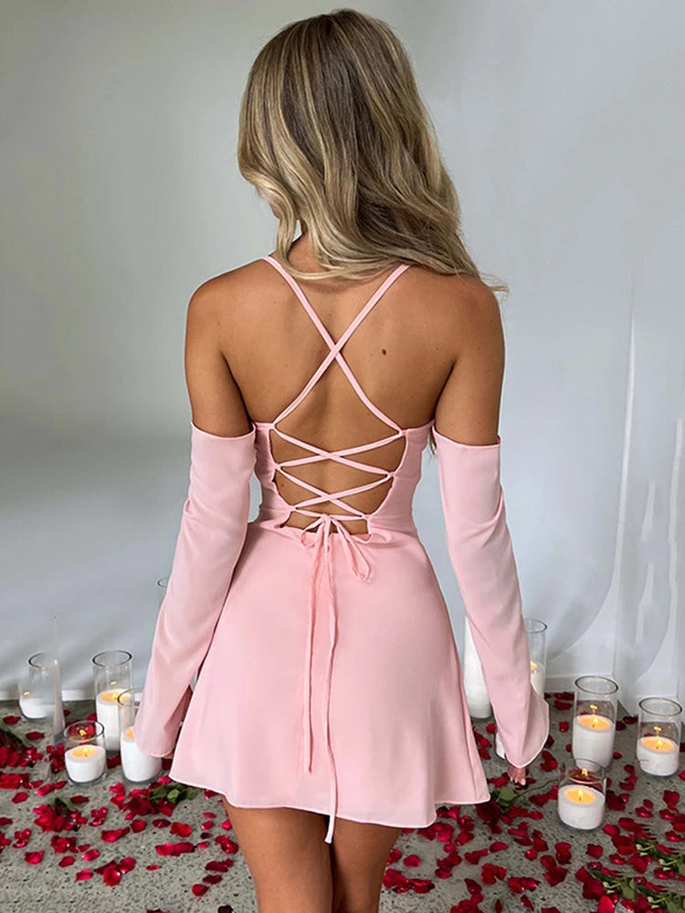 Elegant Hollow Out Lace-Up Dress for Summer Nights - Image 6